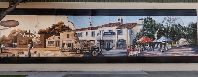 Mural "50 years of Flowers & Murals," in Lompoc, California Outdoor mural