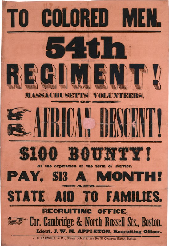 54th Massachusetts Volunteers Recruiting Poster