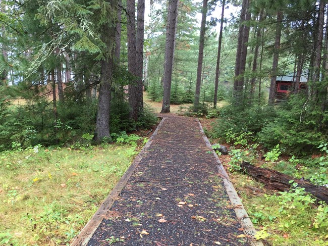 Accessible trail at I.W. Stevens day-use area at Voyagers National Park. Accessible trail at I.W. Stevens day-use area at Voyagers National Park.