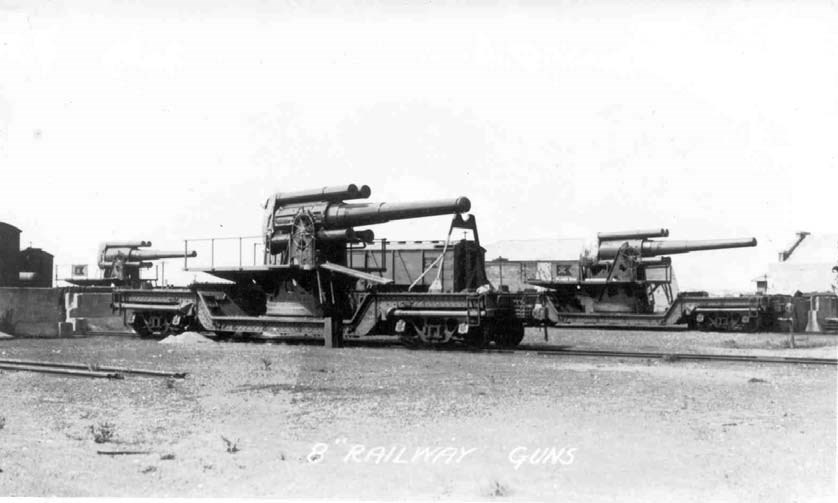 two eight inch railway guns