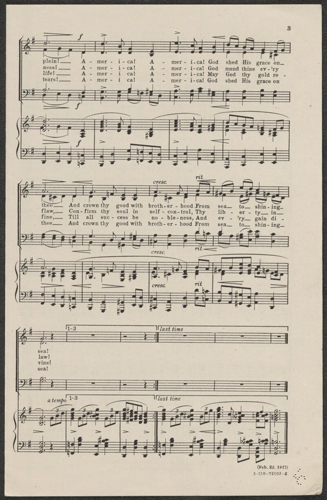 America the Beautiful sheet music