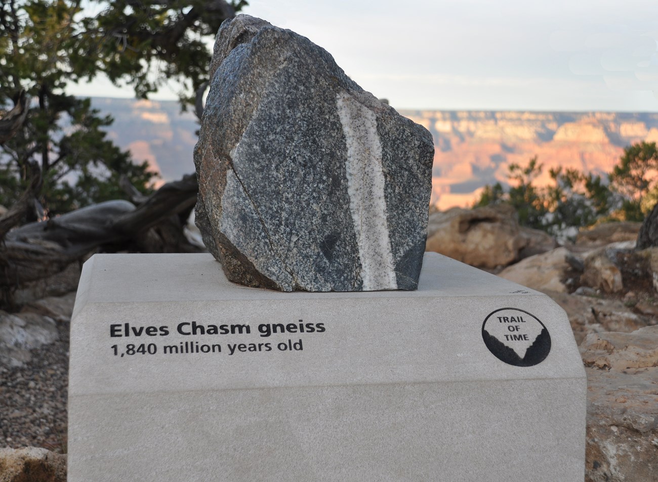 Photo of an outdoor geology display.