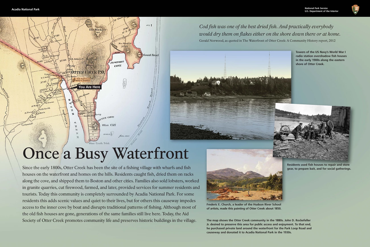 Wayside depicting a busy waterfront on Otter Creek Wayside depicting a busy waterfront on Otter Creek