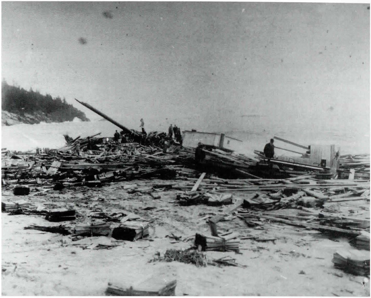 Boards strewn across a beach Boards strewn across a beach