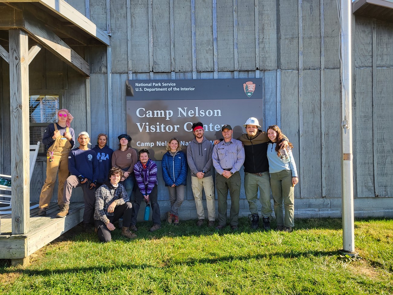 ACE group pose in front of the Camp Nelson National Monument Visitor Center