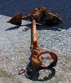 Anchor from Spanish shipwreck, before restoration. (NPS photo) Anchor from Spanish shipwreck, before restoration. (NPS photo)