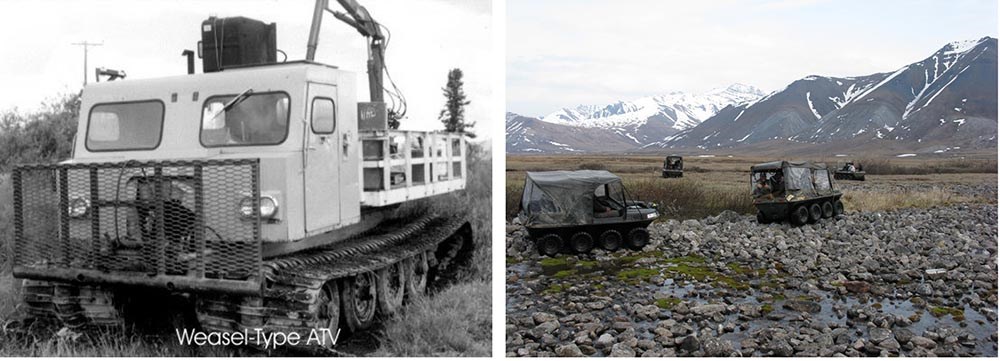 Side-by-side images of pre-1980 ATV and modern off road vehicles.