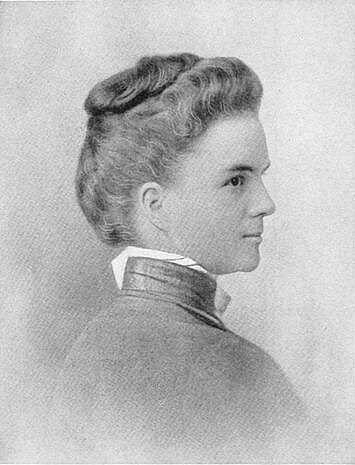 Drawn portrait of Adella Logan Hunt 1902