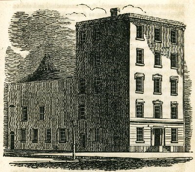 Sketch of exterior of a building. Public Domain