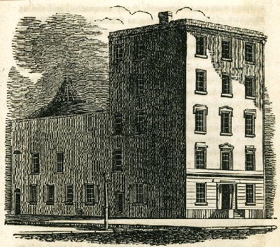 Adelphi Building when it was Phila College of Medicine Public Domain Sketch of exterior of a building. Public Domain