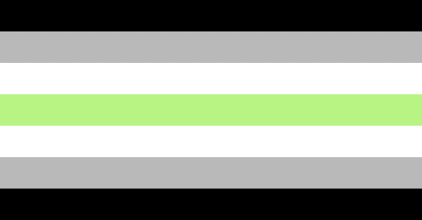 Black, Gray, White, Green Flag