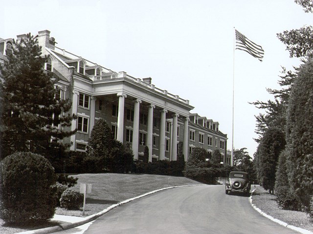 Black and white photo of Arlington Hall, main building, dated 05/15/1946.