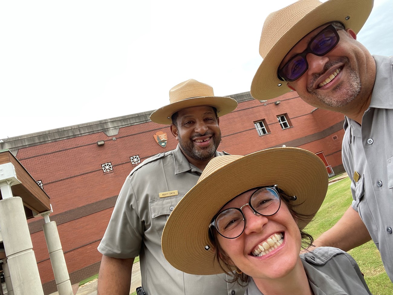 Floyd Myers with NPS staff smiling at the Martin Luther King. Jr. National Historical Park