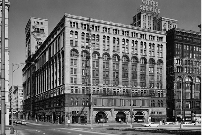 Exterior of the Auditorium Theater. Library of Congress