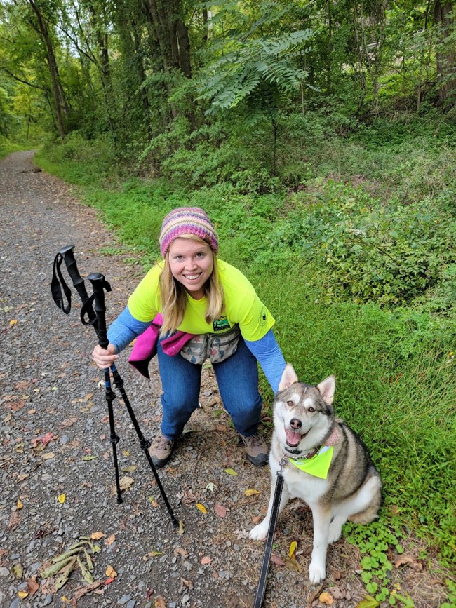 A Bark Ambassador and BARK Ranger on the McDade Recreational Trail