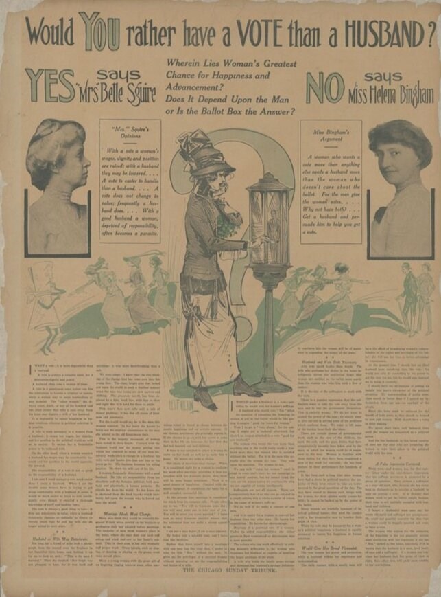 Belle_Squire_Vote_or_a_husband Newspaper article debating suffrage