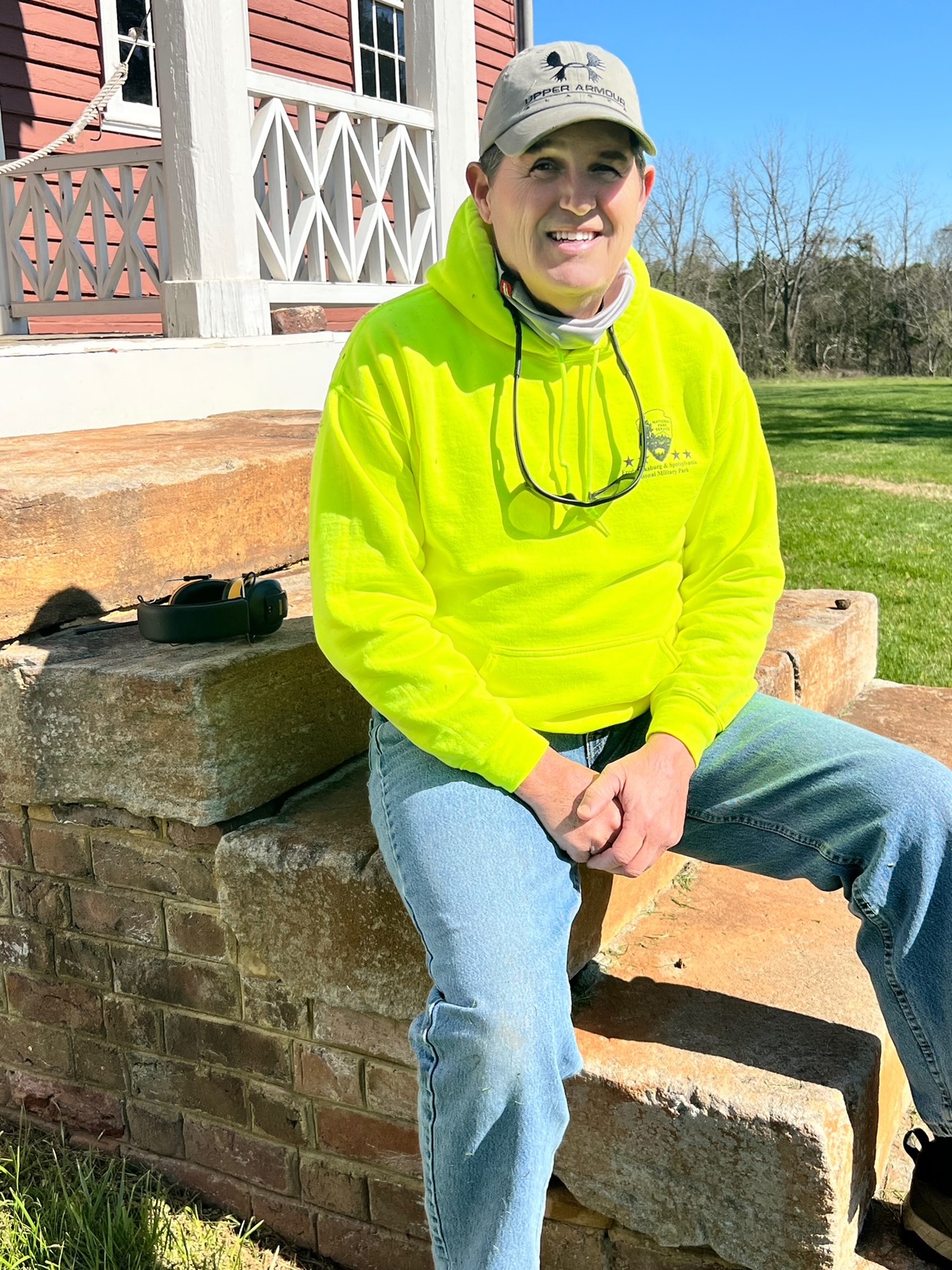 Bob Gauvin Fredericksburg and Spotsylvania volunteer Bob Gauvin seated on the front steps of the Ellwood house.