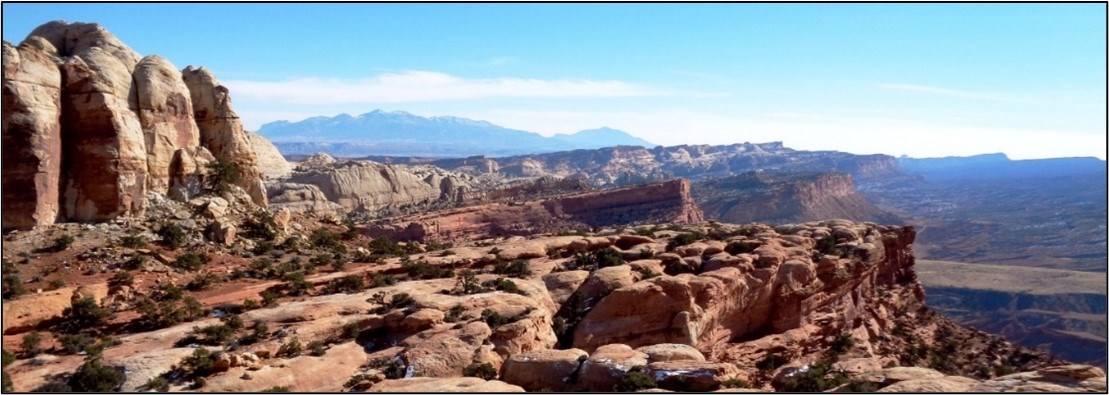 CARE_NRCA_navajoknobs Desert view, rounded sandstones.