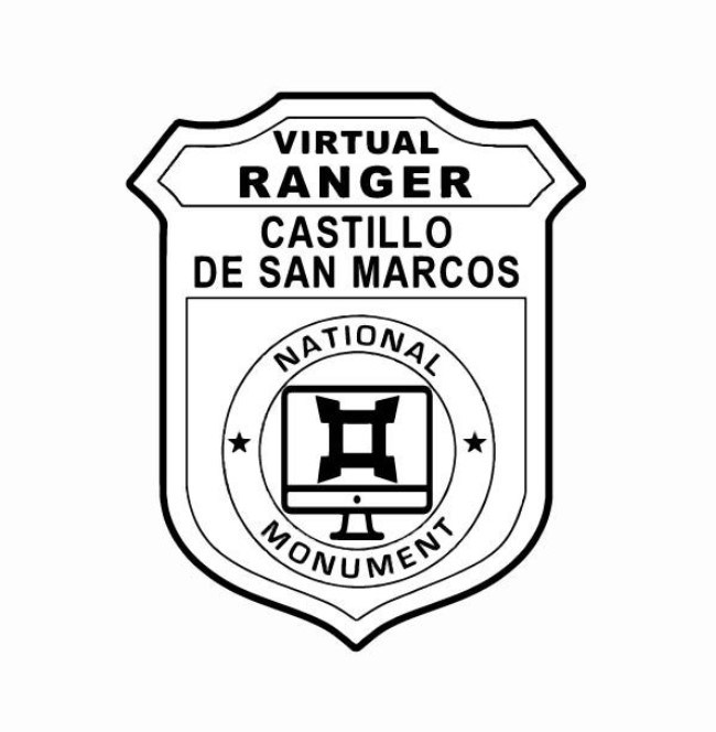 Image of Virtual Ranger arrowhead. Image of computer and fort outline inside.