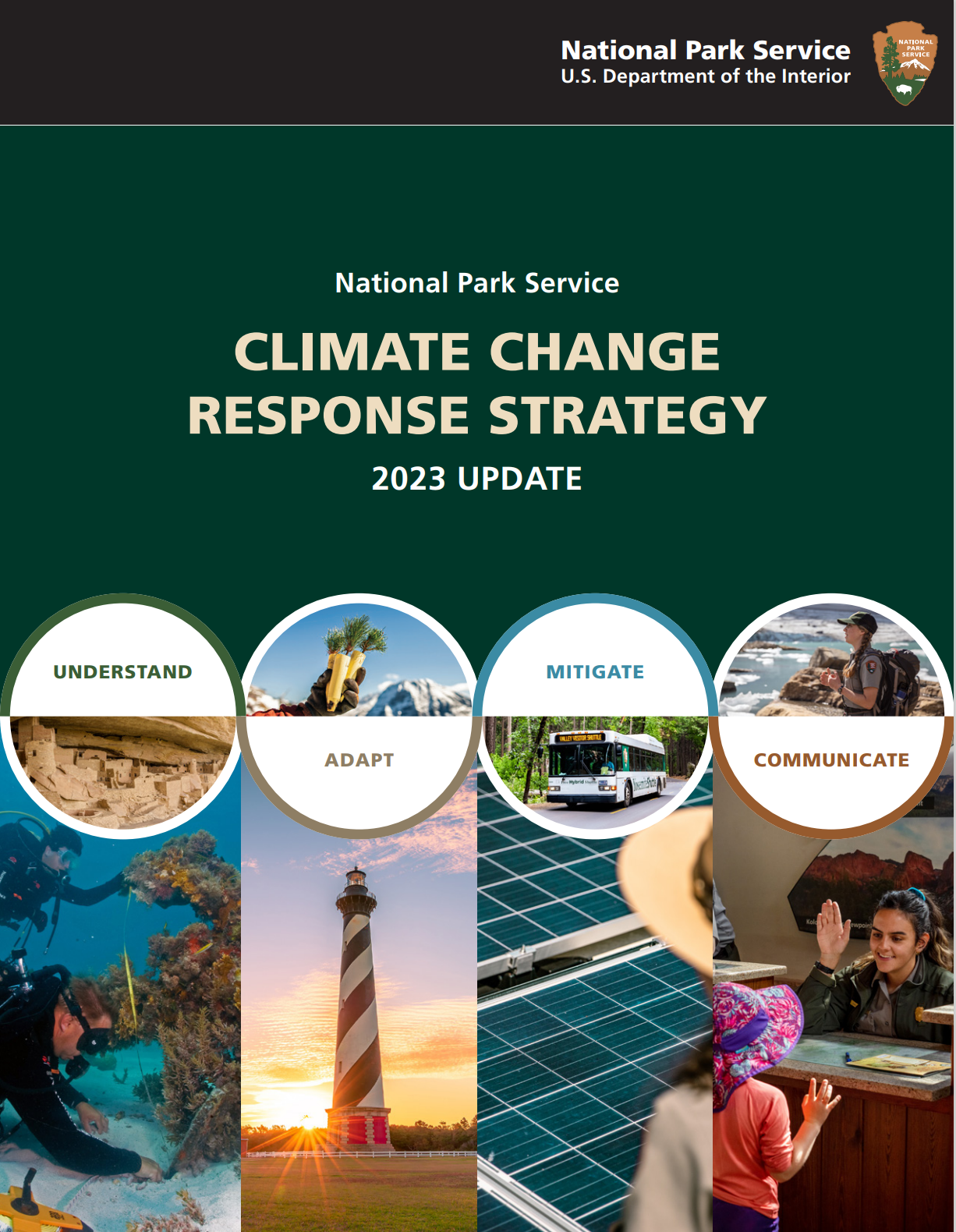 the cover page of the National Park Service's Climate Change Response Strategy 2023 Update