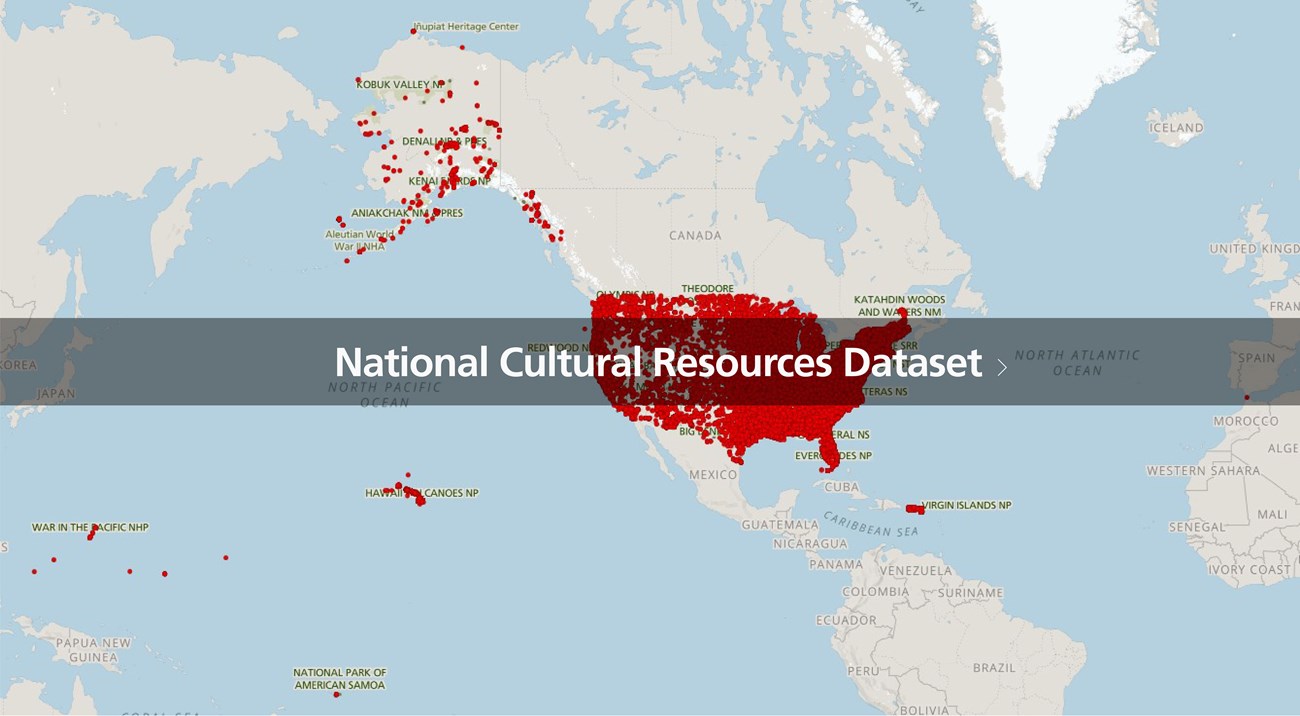 A map of red point data in the National Cultural Resources Dataset- CR Enterprise