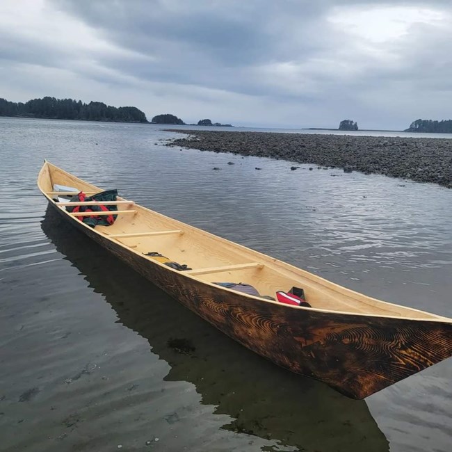 A  canoe in the water