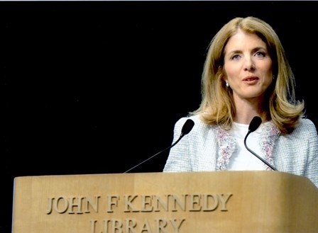 Caroline Kennedy stands at a podium