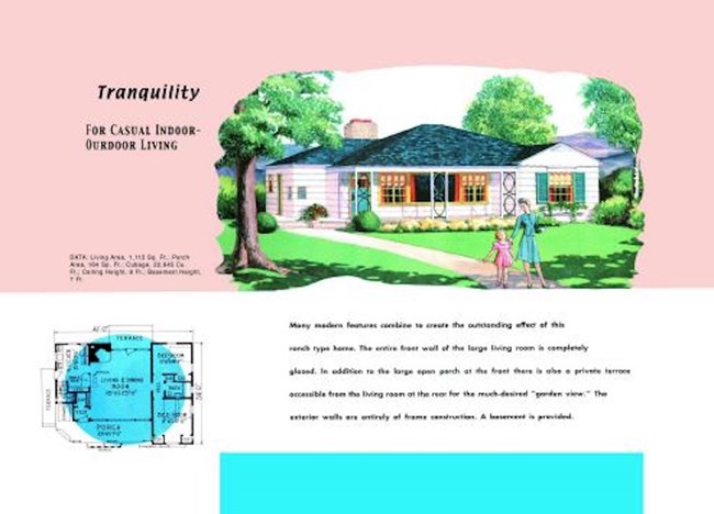 Casual Living Graphic - Entertainment, specific-use rooms, public spaces, and private rooms were characteristics of the Ranch House style.