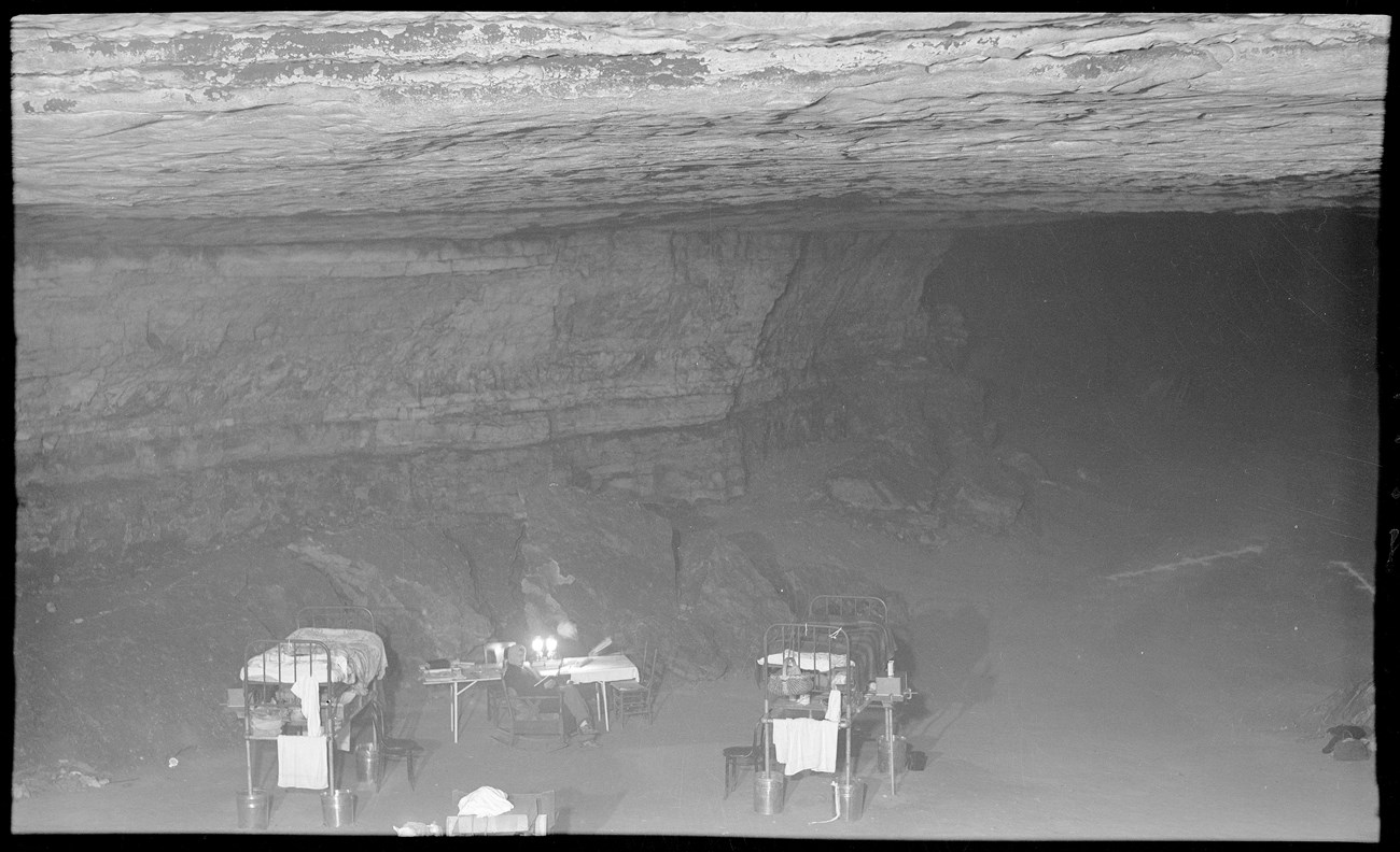 Site of Study in Rafinesque Hall A large underground passageway with assorted furniture.