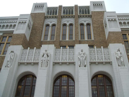 Front façade of Little Rock Central High School