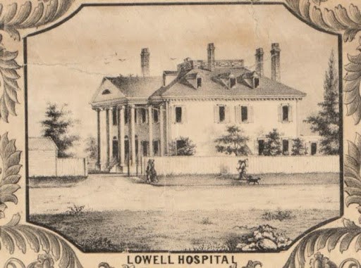 Lowell Hospital from 1850 Map