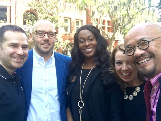 A student, Todd Heiser (SCAD alum and Design Principal at Gensler), Mariah Goforth, Chrissy Terry, and Hsu Jen. A student, Todd Heiser (SCAD alum and Design Principal at Gensler), Mariah Goforth, Chrissy Terry, and Hsu Jen.
