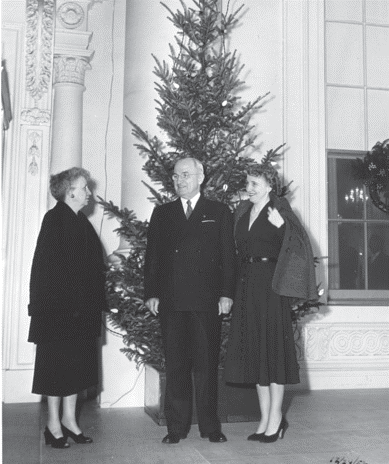 Bess, Harry and Margaret at the White House