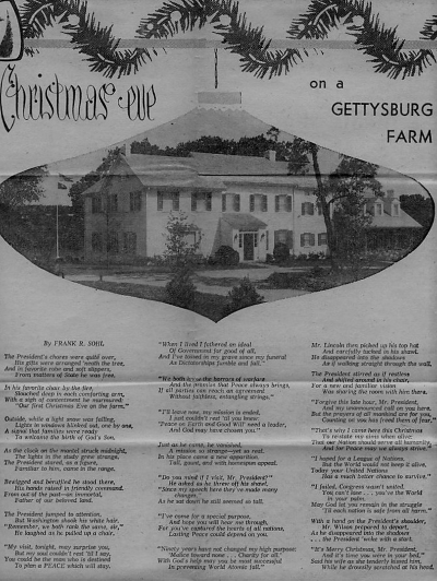 Poem written below a black and white photograph of the Eisenhower home. Poem written below a black and white photograph of the Eisenhower home.