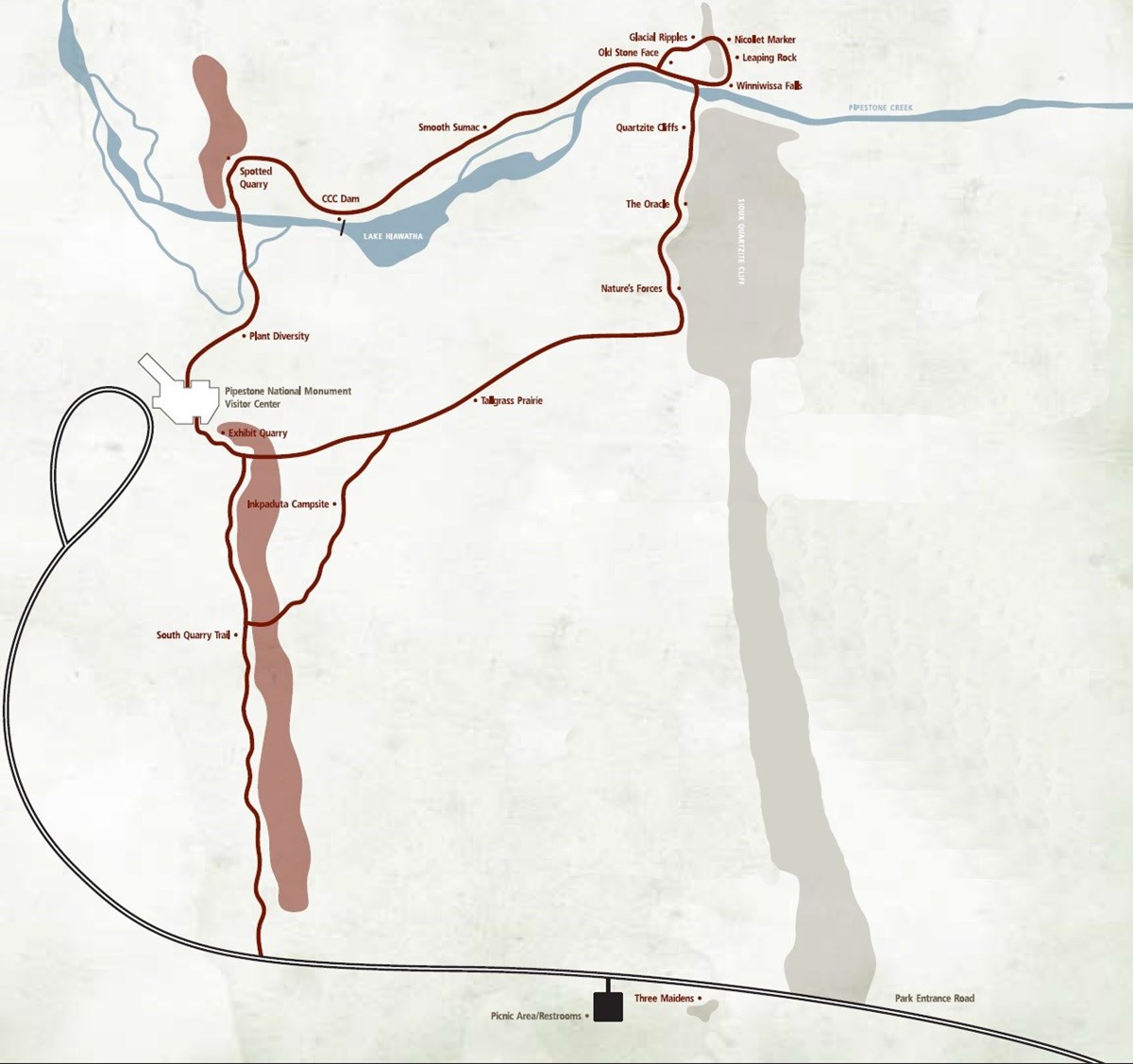 Pipestone National Monument Map Digital Circle Trail Tour (U.s. National Park Service)