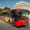 Transit bus in front of Lincoln Memorial