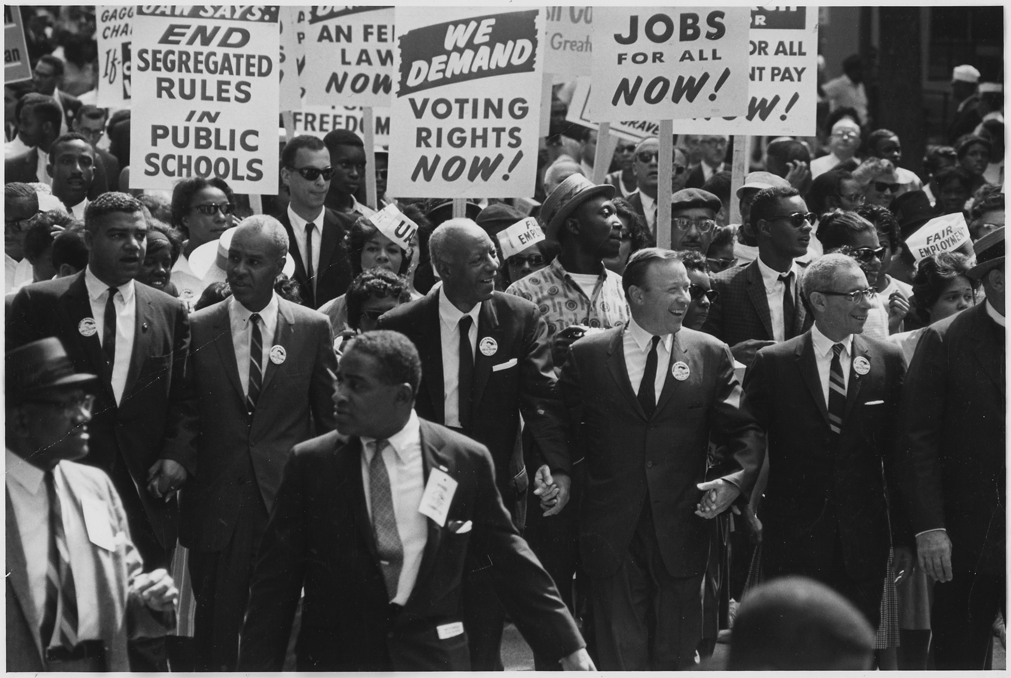 civil rights leaders march from the Washington Monument to the Lincoln Memorial, D.C. 1963
