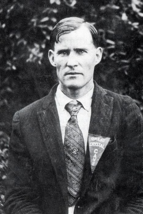 Floyd Collins A black and white portrait of a man.