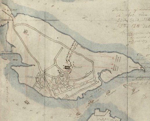 sketch of Charlestown with plans of Bunker Hill