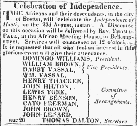 Columbian_Centinel_1825 "Celebration of Independence" article, click on image for transcript.