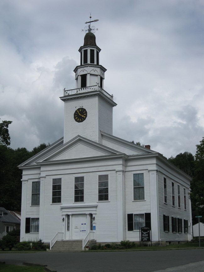 White brick church