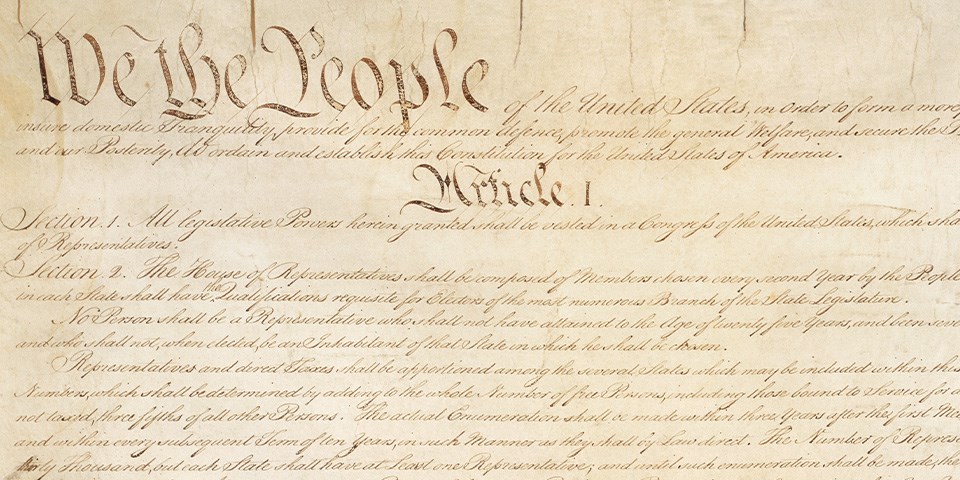 Constitution of the United States Close-up view of the Constitution of the United States