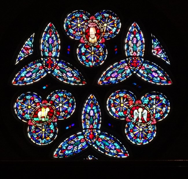 Rose window at Emmanuel Baptist Church in Alexandria, Louisiana Rose window at Emmanuel Baptist Church in Alexandria, Louisiana