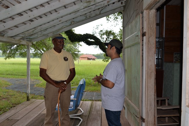 Capturing an oral history with former sharecropper Elvin Shields. Capturing an oral history with former sharecropper Elvin Shields.