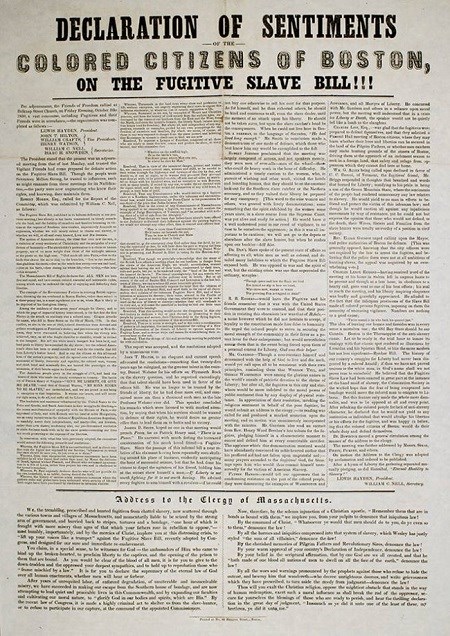 1850 Declaration of Sentiments of the Colored Citizens of Boston