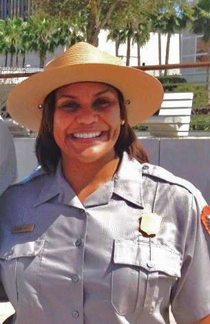 Dee Hewitt, the Southeast Branch Chief of the National Park Service - Rivers, Trails and Conservation Assistance program in her uniform.