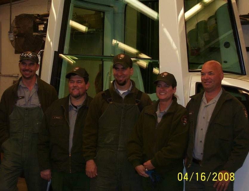 DenaGardener_WhiteHouse_Popemobile NPS employees pose with Popemobile
