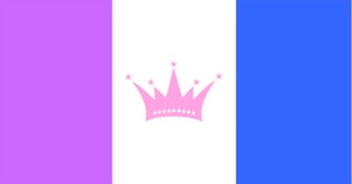 Purple, White, and Blue Flag with a Pink crown overlay