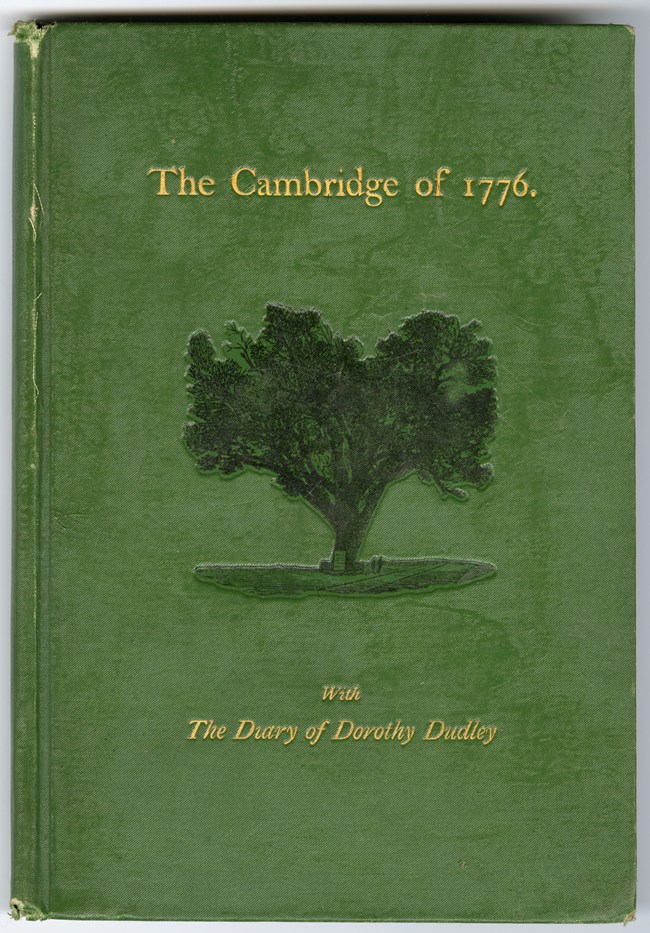 Diary of Dorothy Dudley Book with green cover, title in gold, and image of large tree