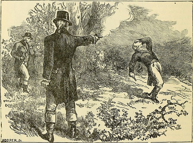 Burr-Hamilton Duel This illustration represents the duel between Hamilton and Burr